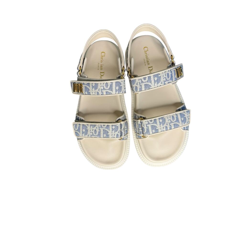 Christian Dior NIB Dioract Oblique Jacquard Sandal in Chambray Size 39 - Picture 4 of 15